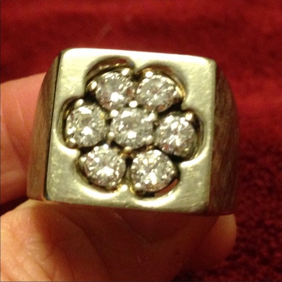 MENS 14K WHITE GOLD RING - Picture 4 of 7